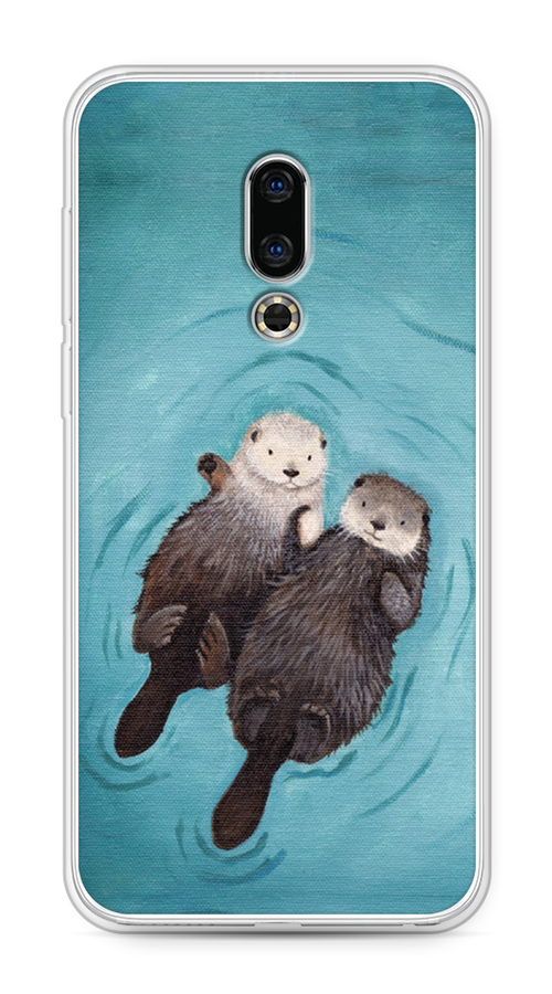 

Чехол Awog на Meizu 16th "Парочка бобров", Голубой, 72750-10