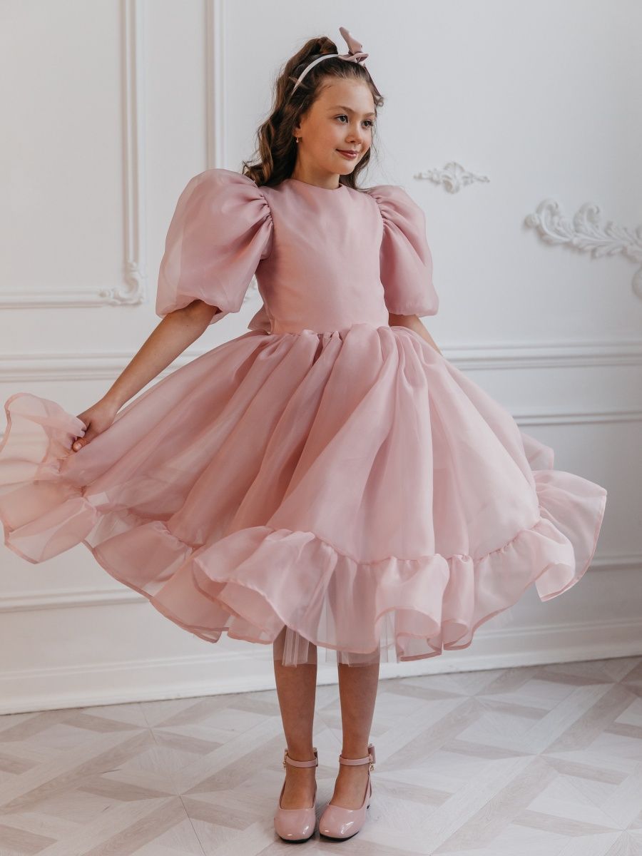 Платье детское Роскошь с детства Эйр, пудровый, 122