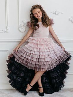 

Платье детское Роскошь с детства Алиса, пудровый-черный, 104, Розовый;черный, Алиса