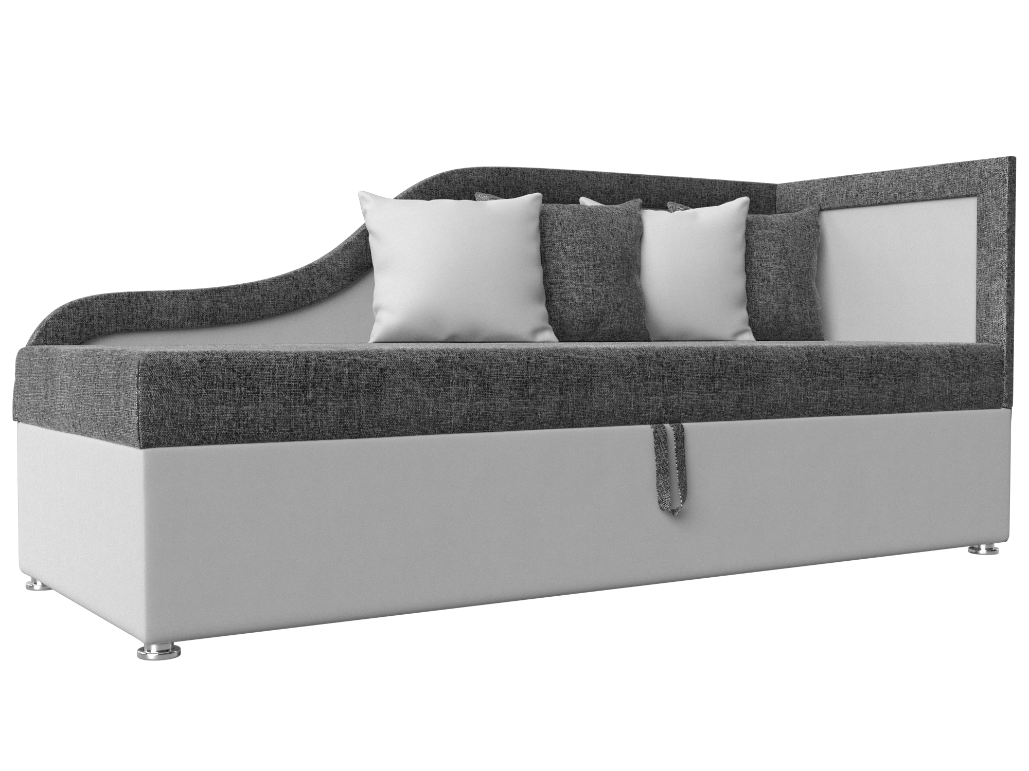 

Детский диван Дюна правый рогожка/экокожа серый/белый, Детский диван Дюна правый угол