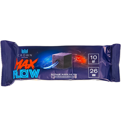 Уголь для кальяна Crown Maxflow кокосовый 26 мм, 10 шт