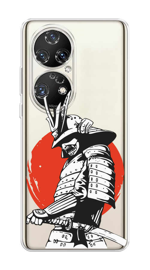 

Чехол на Huawei P50 Pro "Самурай с катаной", Черный;красный;белый, 6105050-1