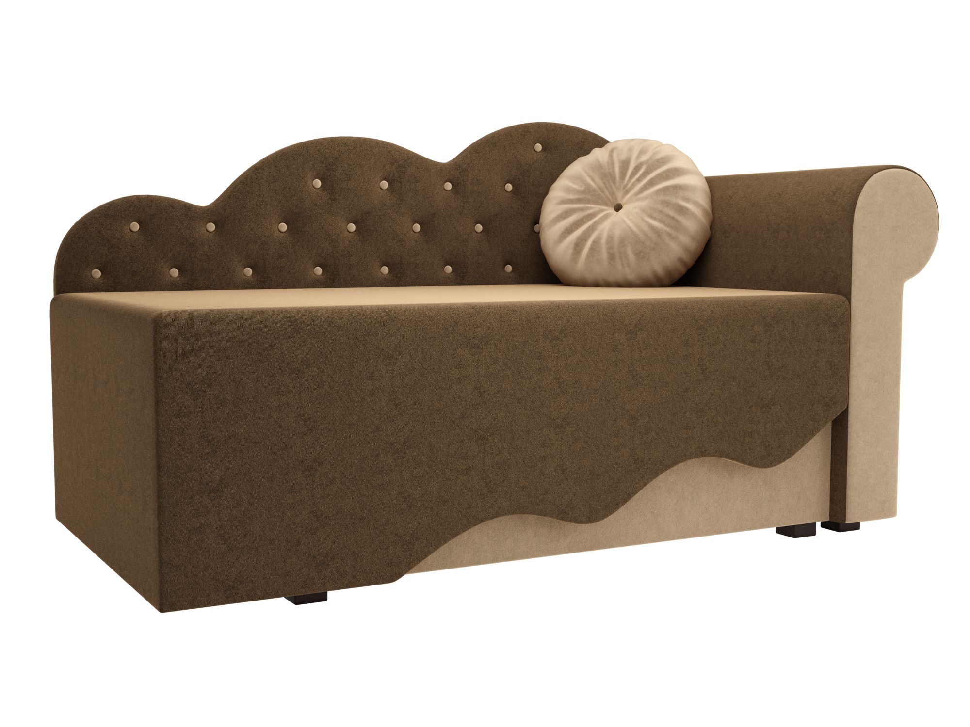 

Детский диван Тедди-1 микровельвет коричневый/бежевый, Детский диван Тедди-1