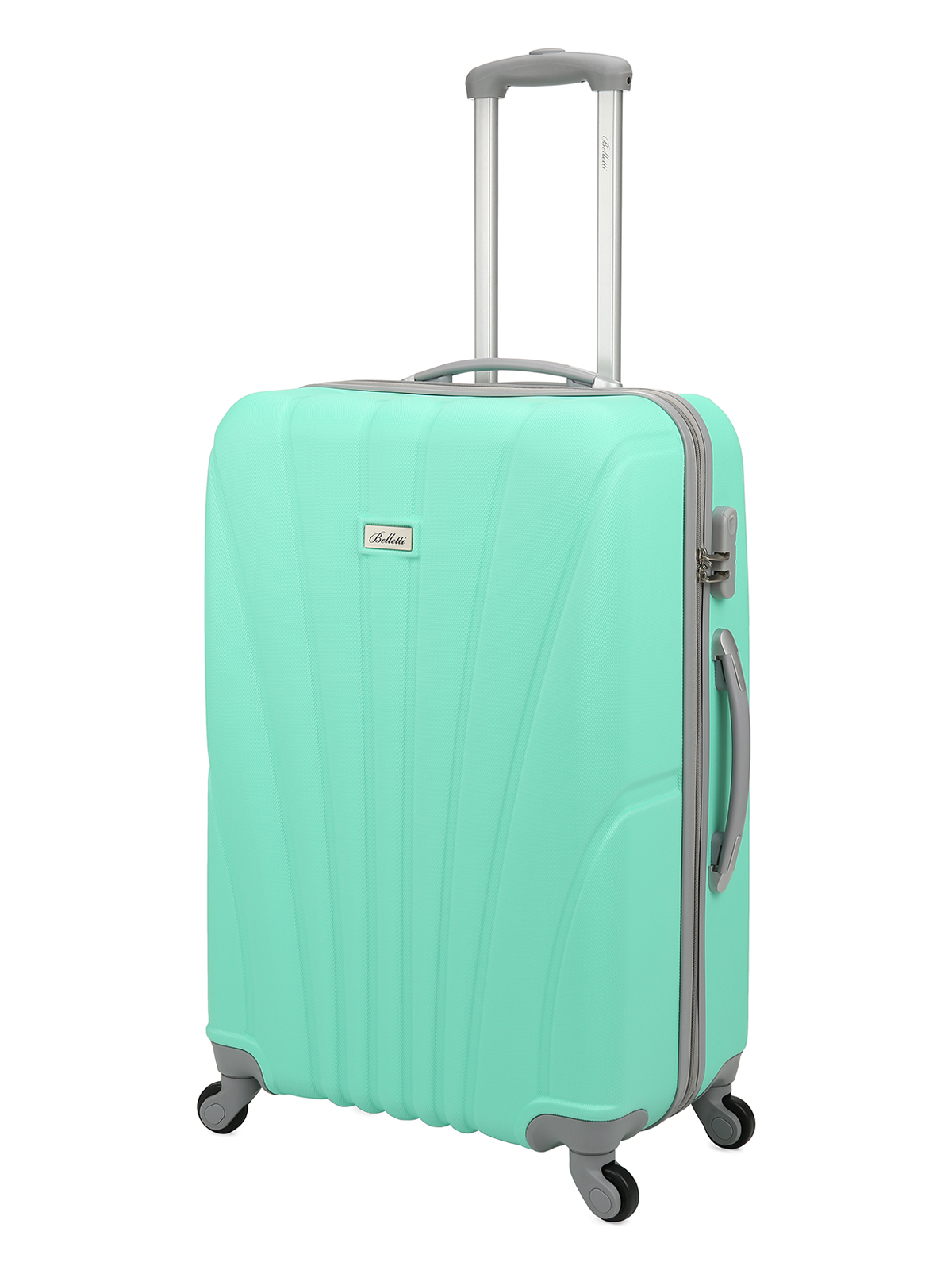 Чемодан женский BELLETTI LA1024 бирюзовый/серый, 29х49х73 см