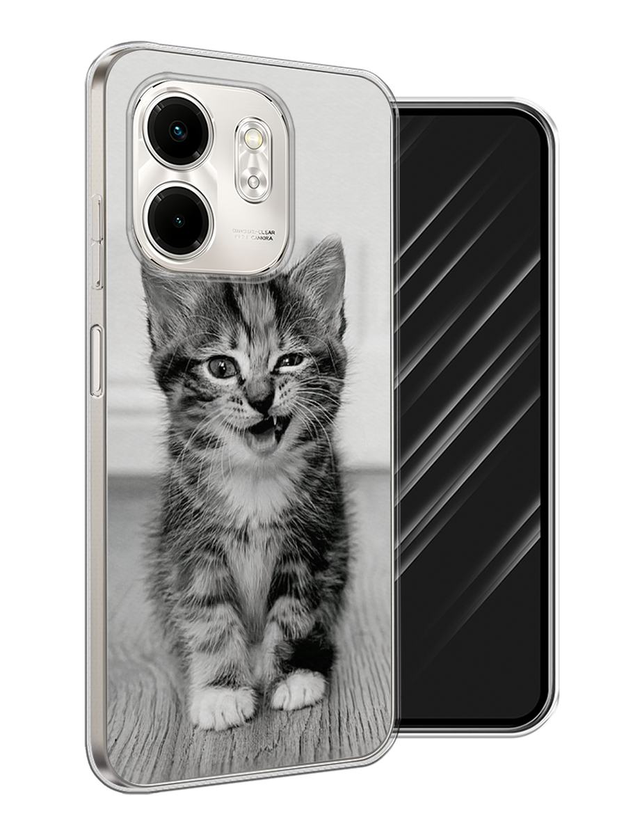 

Чехол Awog на Infinix Smart 9/Hot 50i "Подмигивающий котенок", Черный;серый, 3106750-1