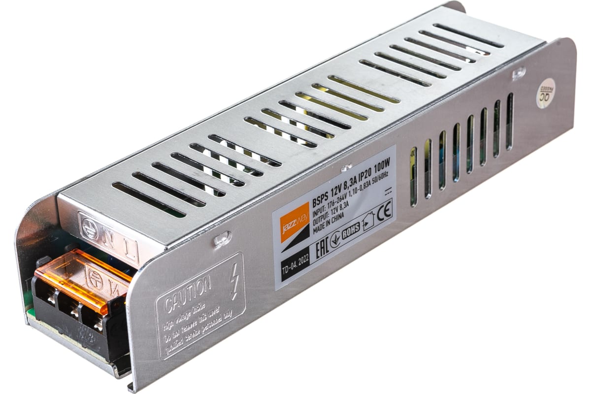 Драйвер Jazzway BSPS 12V 83A 100W IP20 5024342 2180₽