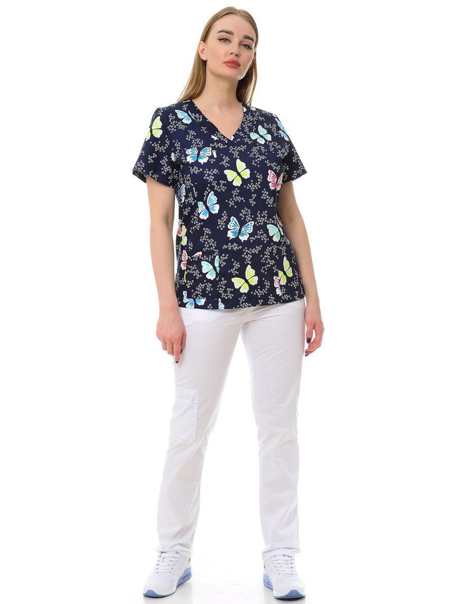 

Блуза медицинская женская MedicalWear Магнолия 3 202 синий 40 RU, Магнолия 3 202