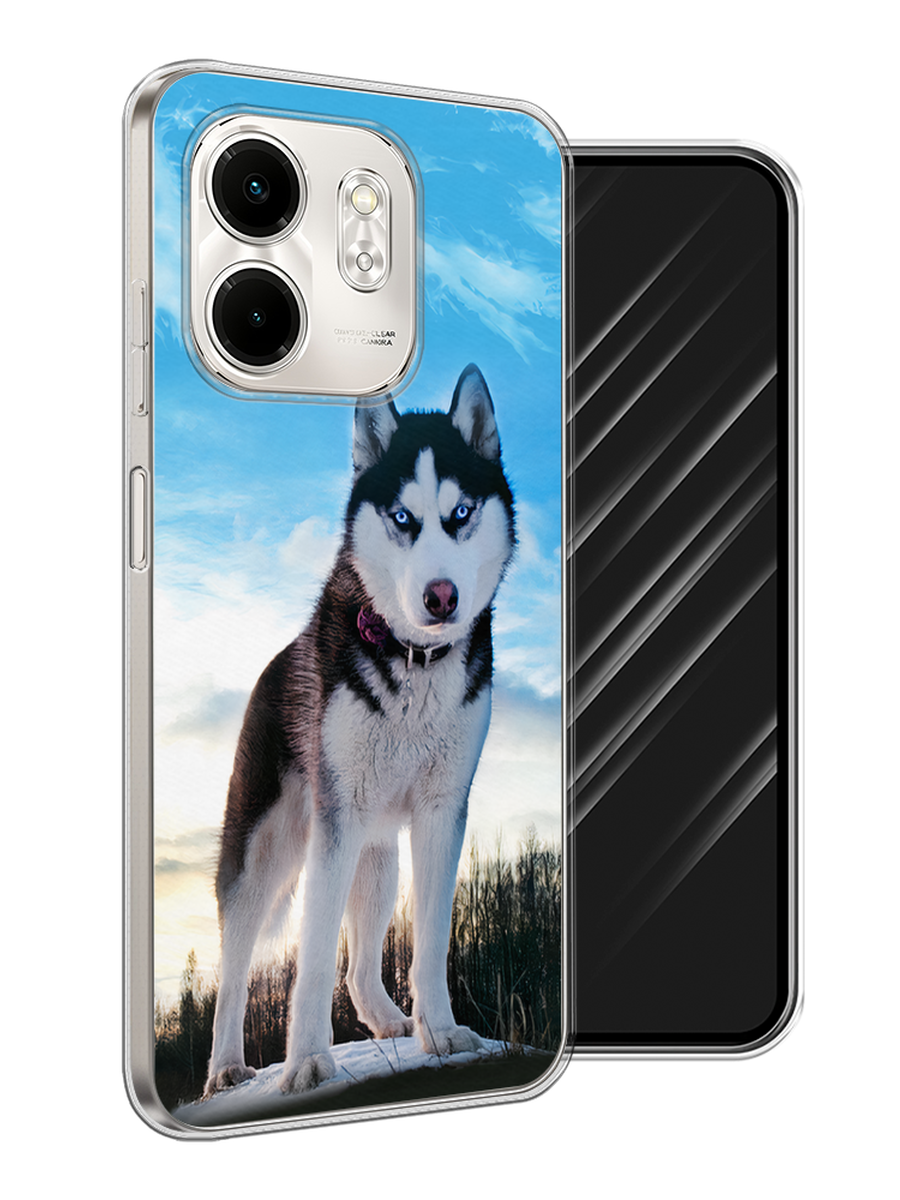 

Чехол Awog на Infinix Smart 9/Hot 50i "Хаски 3", Белый;черный;голубой, 3106750-1