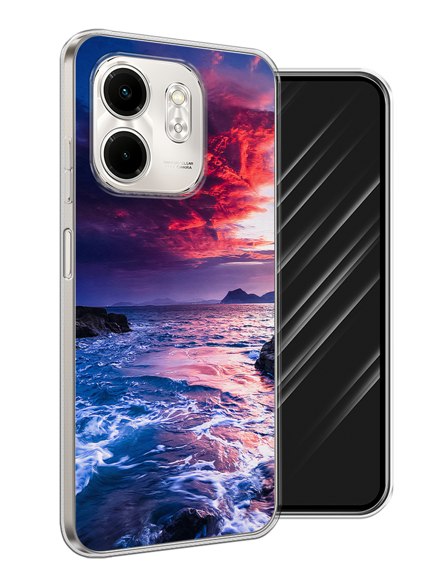 

Чехол Awog на Infinix Smart 9/Hot 50i "Волны 1", Розовый;синий, 3106750-1