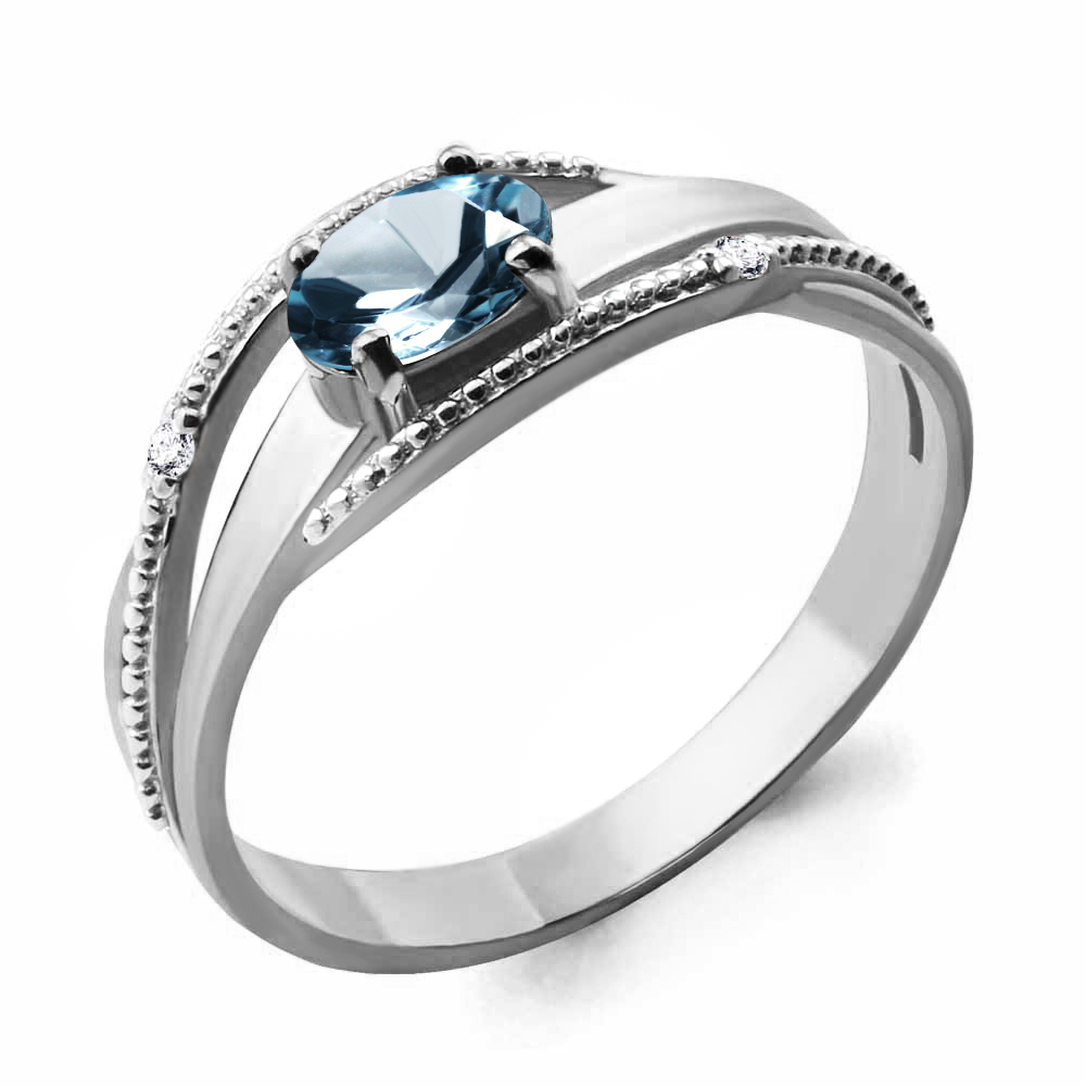 фото Кольцо из серебра с топазом р. 17,5 aquamarine 6522508_925_р