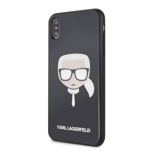 Чехол для смартфона Lagerfeld для iPhone XS Max Double Layer Karl's Head Hard Glitter Blac