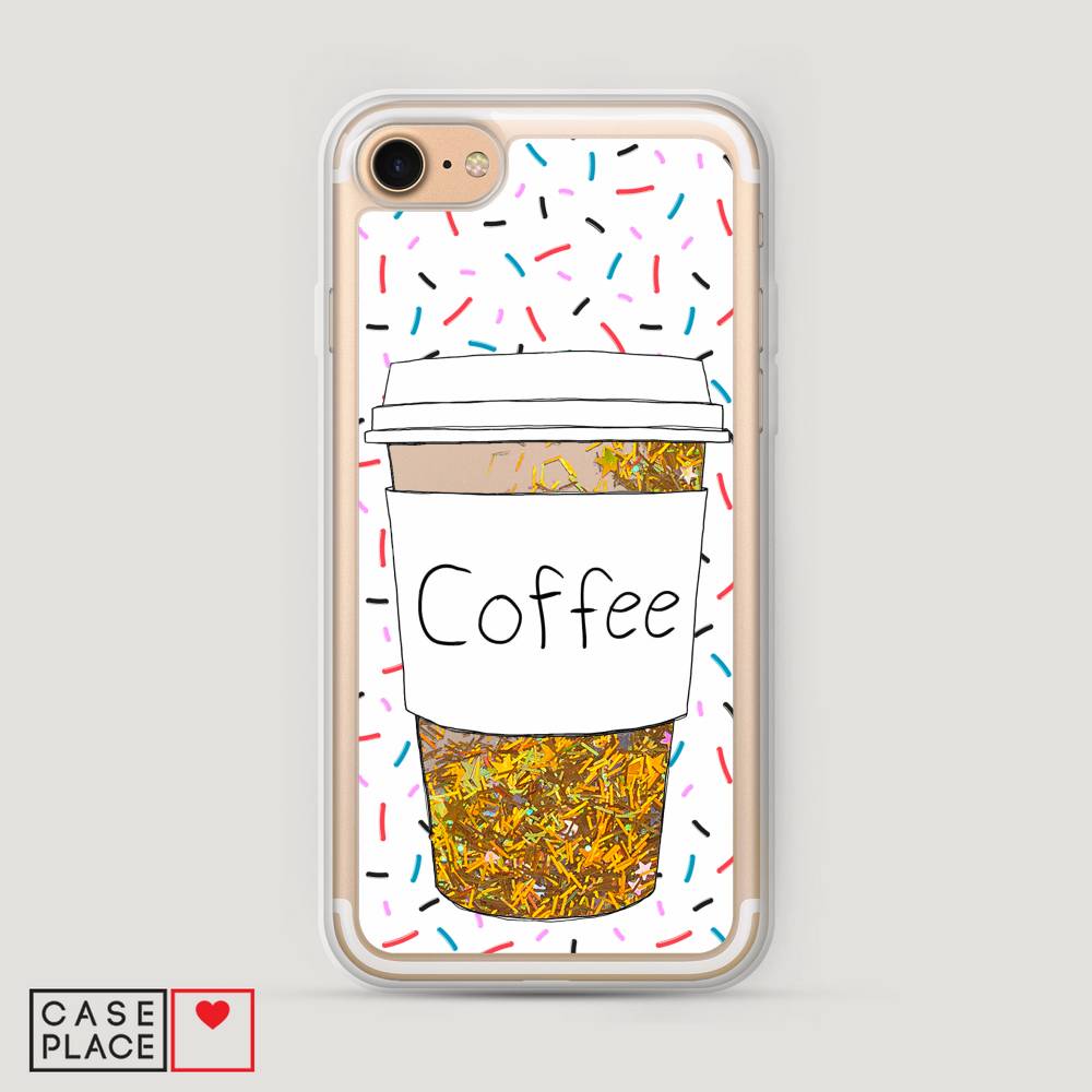 

Жидкий чехол с блестками "Coffee прозрачный стакан" на Apple iPhone 7, 10690-1