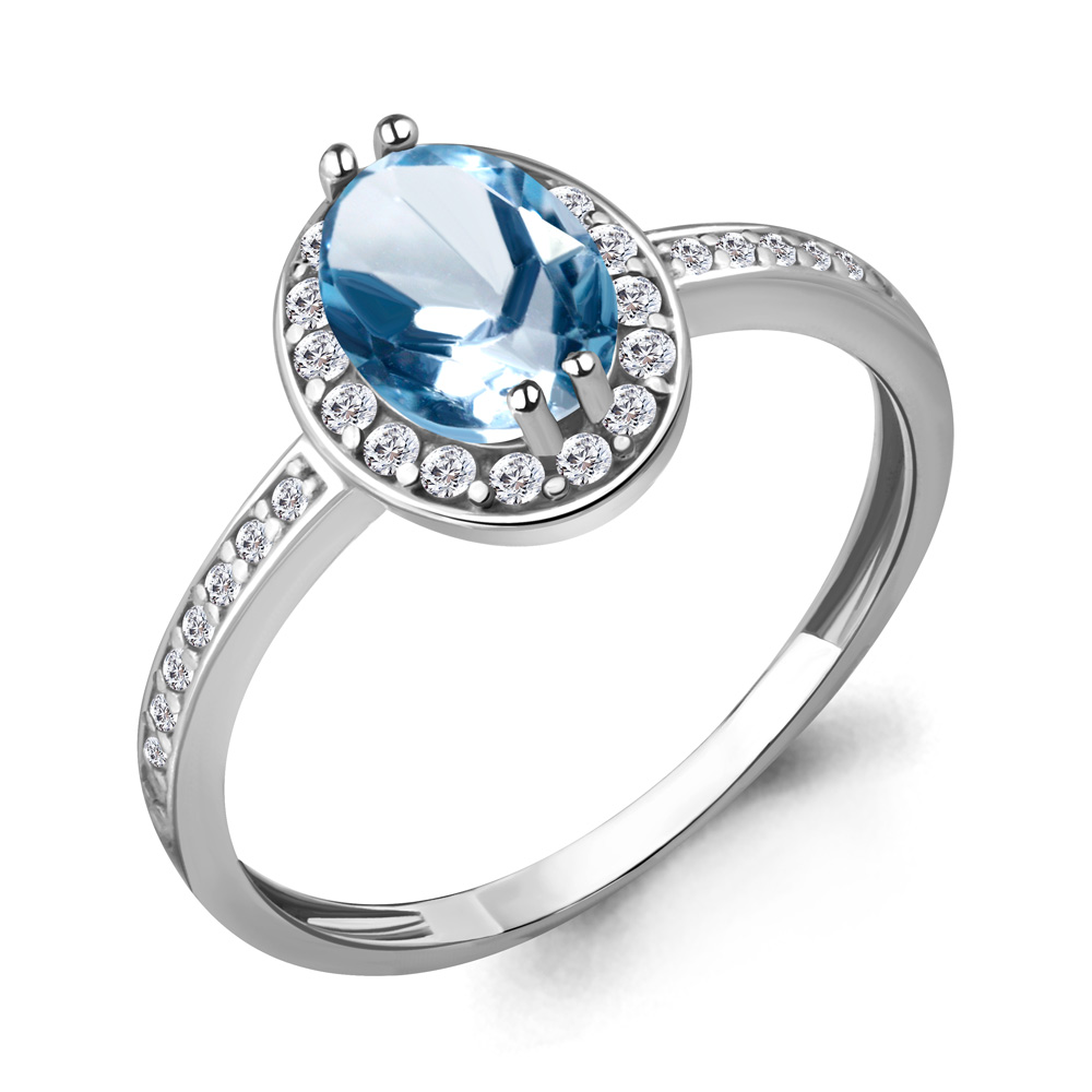 

Кольцо из серебра с топазом р. 17 Aquamarine 6523205А_925_р, 6523205А_925_р