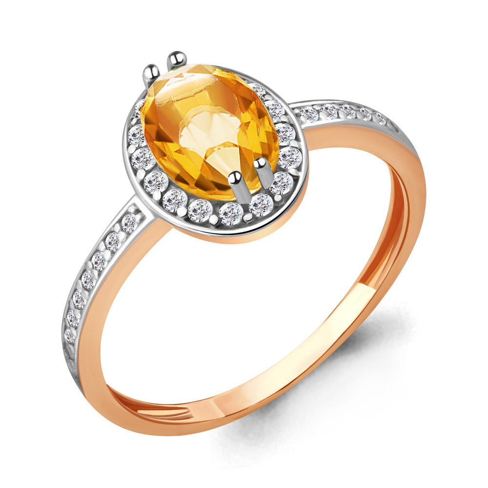 

Кольцо из серебра с цитрином р. 17,5 Aquamarine 6523206А_925_з, 6523206А_925_з