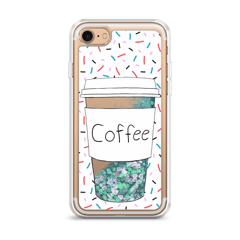 

Жидкий чехол с блестками "Coffee прозрачный стакан" на Apple iPhone 7, 10695-1