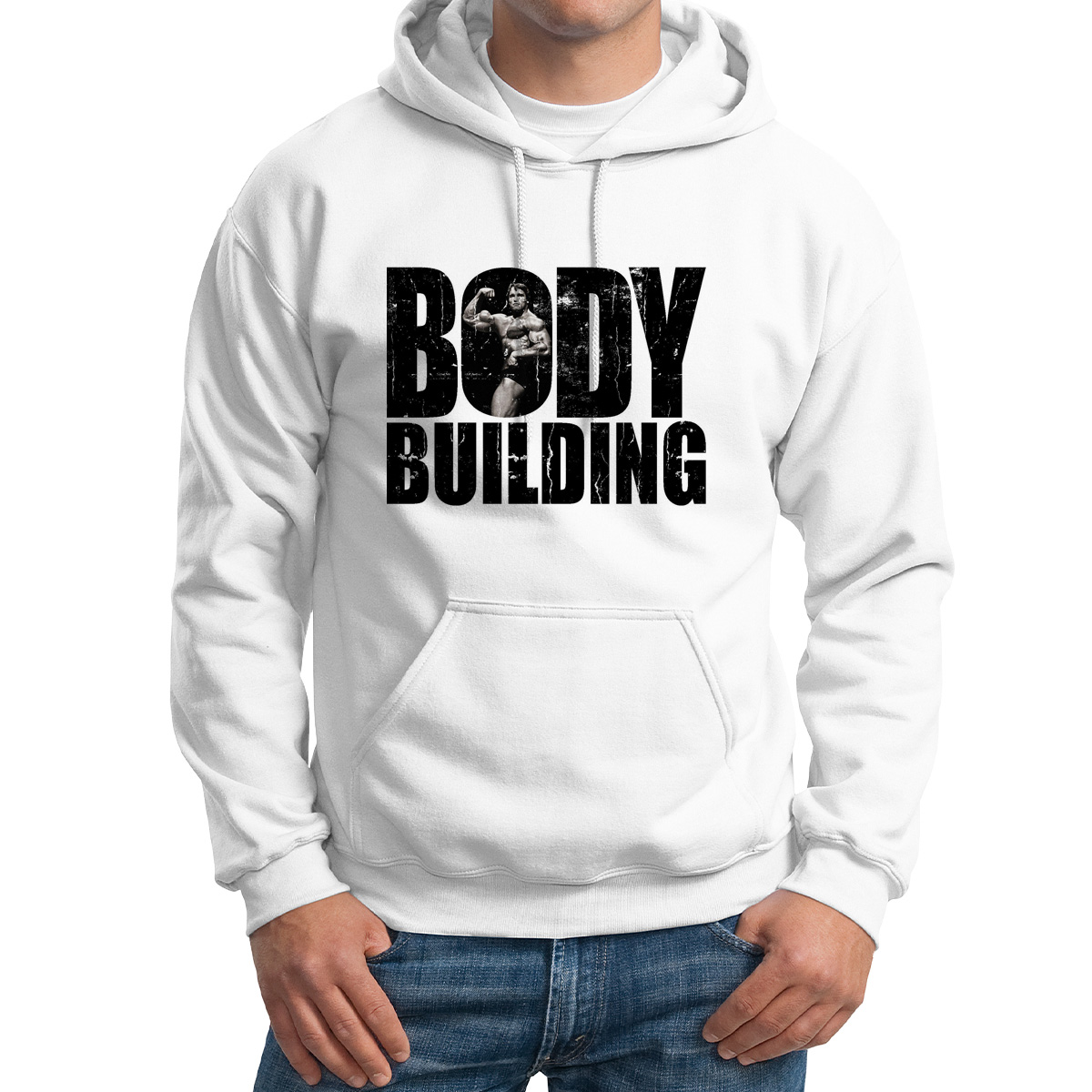 

Худи унисекс CoolPodarok Bodybuilding бодибилдинг белое 44 RU, Белый, M0113407