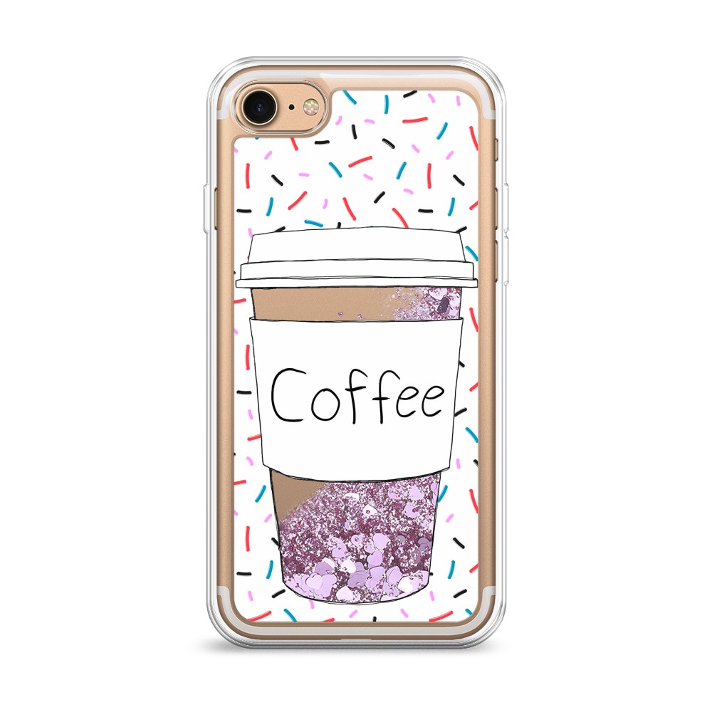 

Жидкий чехол с блестками "Coffee прозрачный стакан" на Apple iPhone 8, 10894-1