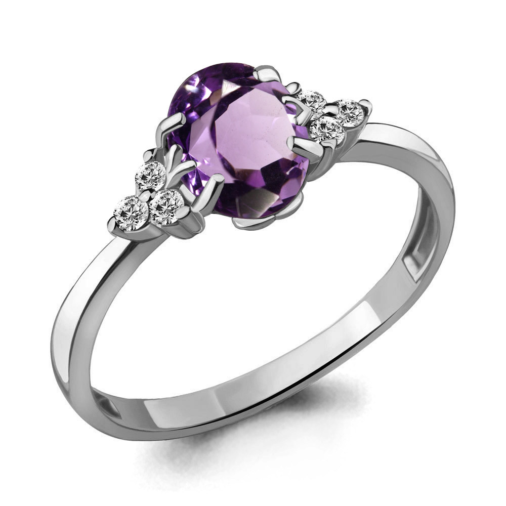 

Кольцо из серебра с аметистом р. 18 Aquamarine 6523504А_925_р, 6523504А_925_р