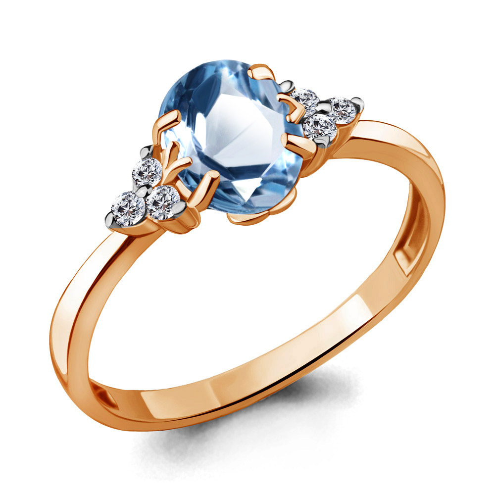 

Кольцо из серебра с топазом р. , Aquamarine 6523505А_925_з, 6523505А_925_з