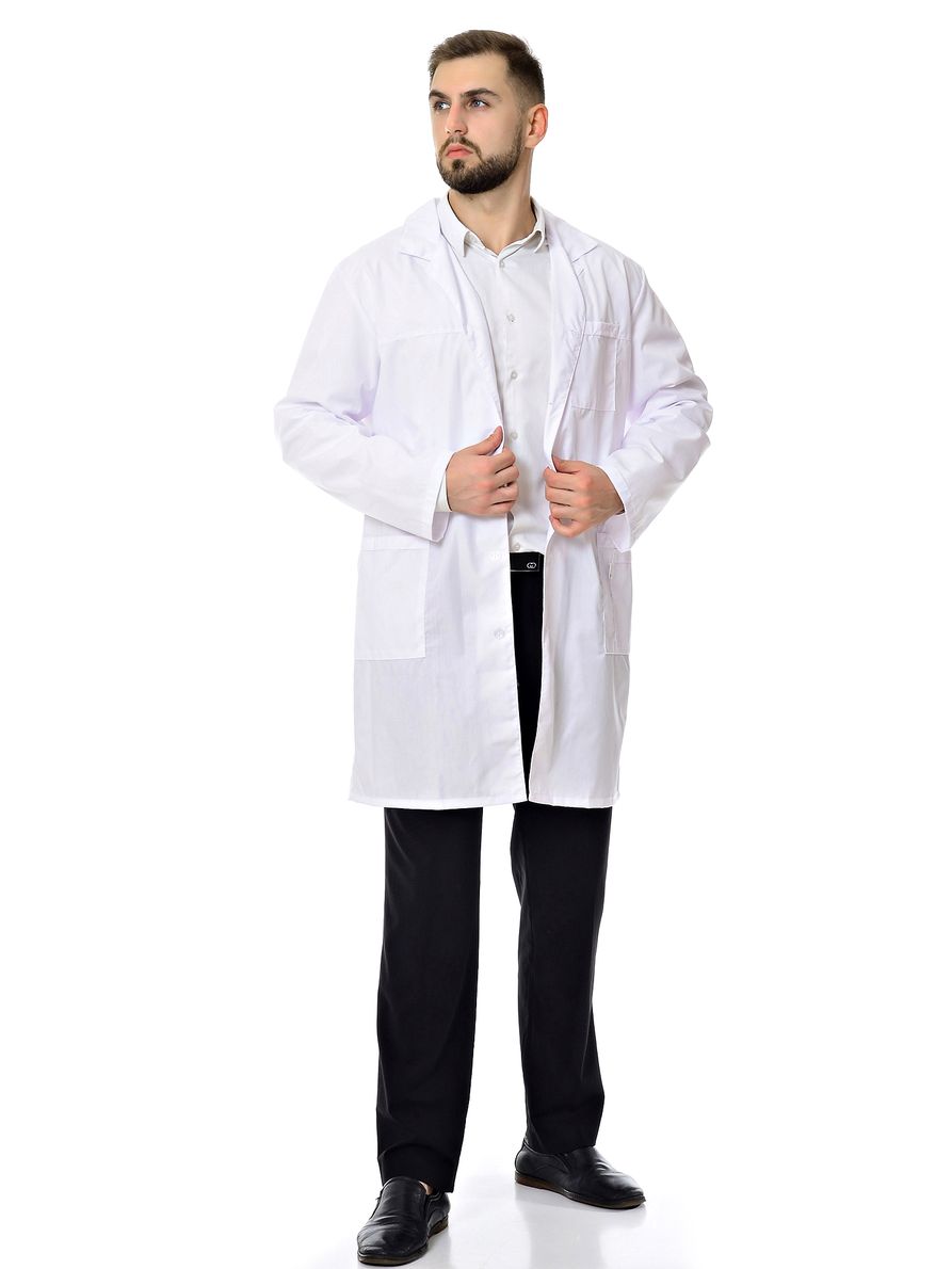 фото Халат медицинский мужской medicalwear классика 019 белый 72 ru