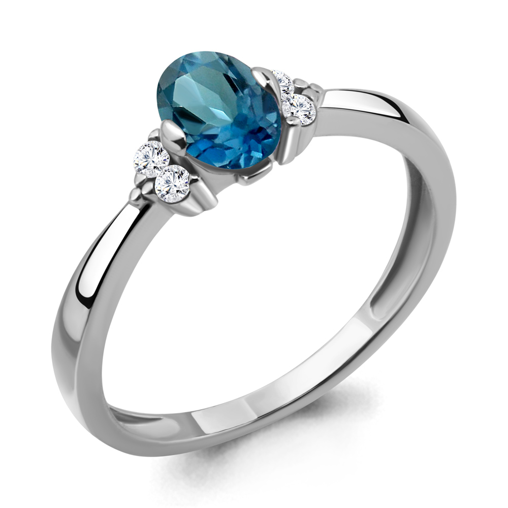 фото Кольцо из серебра с топазом р. 18,5 aquamarine 6523608а_925_р