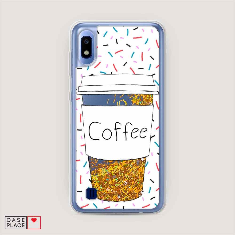 

Жидкий чехол с блестками "Coffee прозрачный стакан" на Samsung Galaxy A10, 27990-1