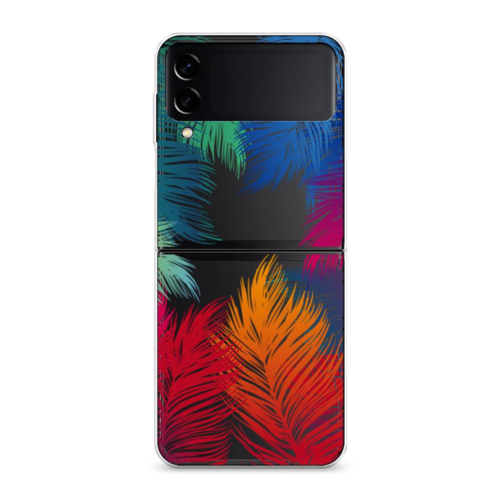 фото Чехол awog "рамка из перьев" для samsung galaxy z flip 3