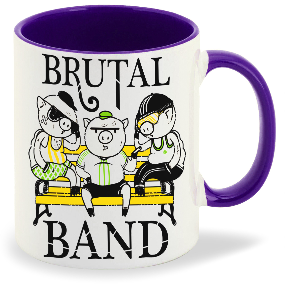 

Кружка CoolPodarok Прикол Хрюшки brutal band, Прикол Хрюшки brutal band