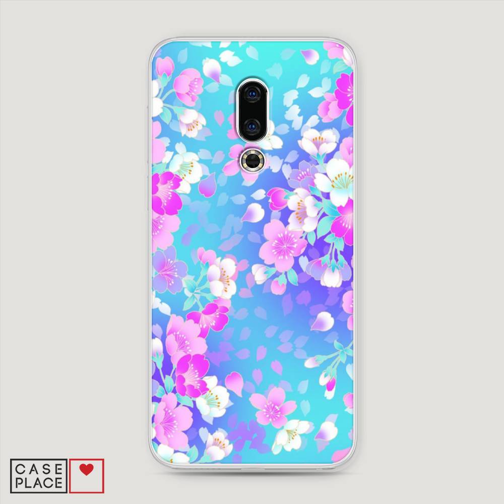 

Чехол Awog на Meizu 16th "Яблоневые цветы", Голубой;розовый;белый, 72750-8