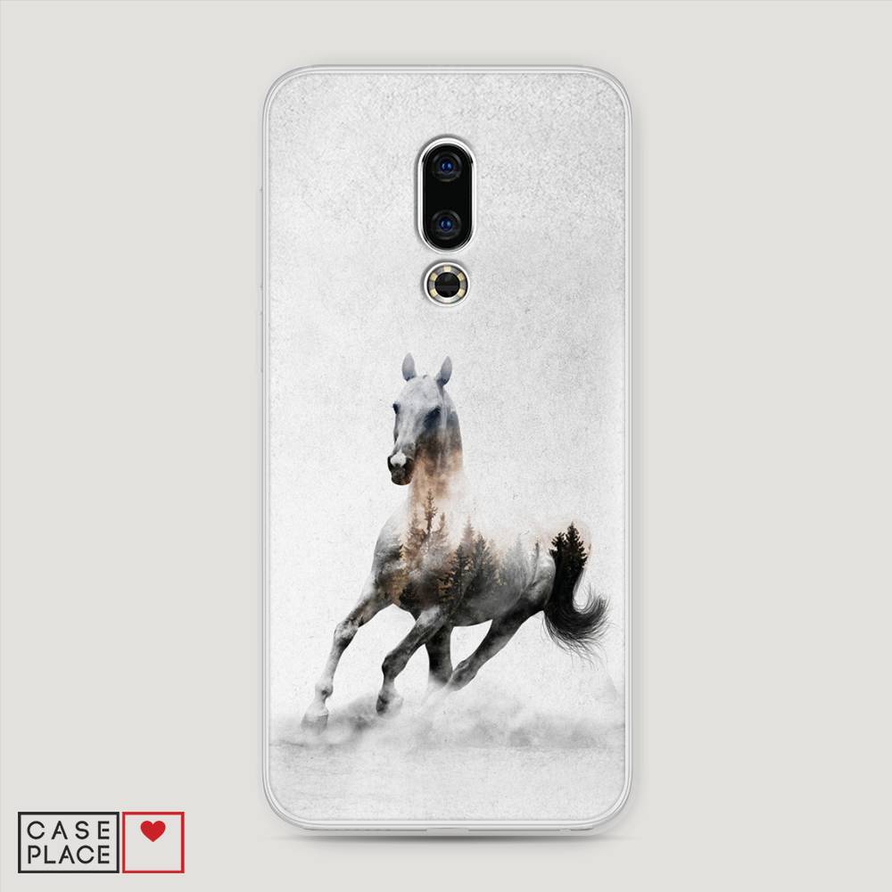 

Чехол Awog на Meizu 16th "Лошадь лес", Серый;черный, 72750-2