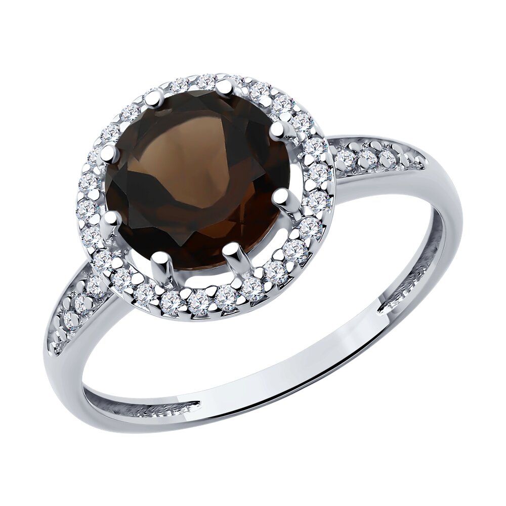 

Кольцо из серебра р. 19,5 Diamant 94-310-02052-4, фианит\раухтопаз, 94-310-02052-4