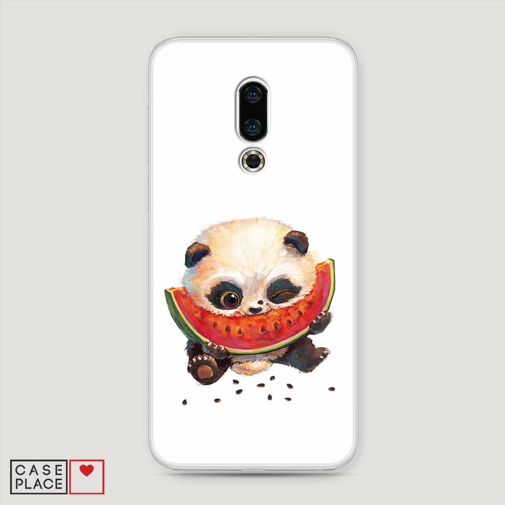 

Чехол Awog на Meizu 16th "Малыш панды с арбузом", Белый;красный, 72750-1