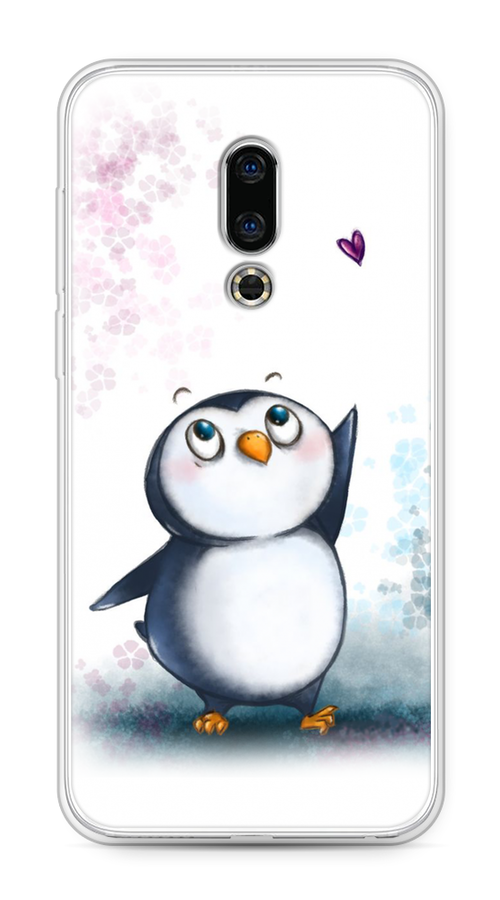 

Чехол Awog на Meizu 16th "Пингвин и сердечко", Белый, 72750-1