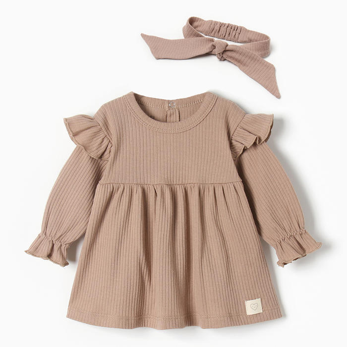 

Платье детское Крошка Я BASIC LINE, коричневый, 68, BASIC LINE