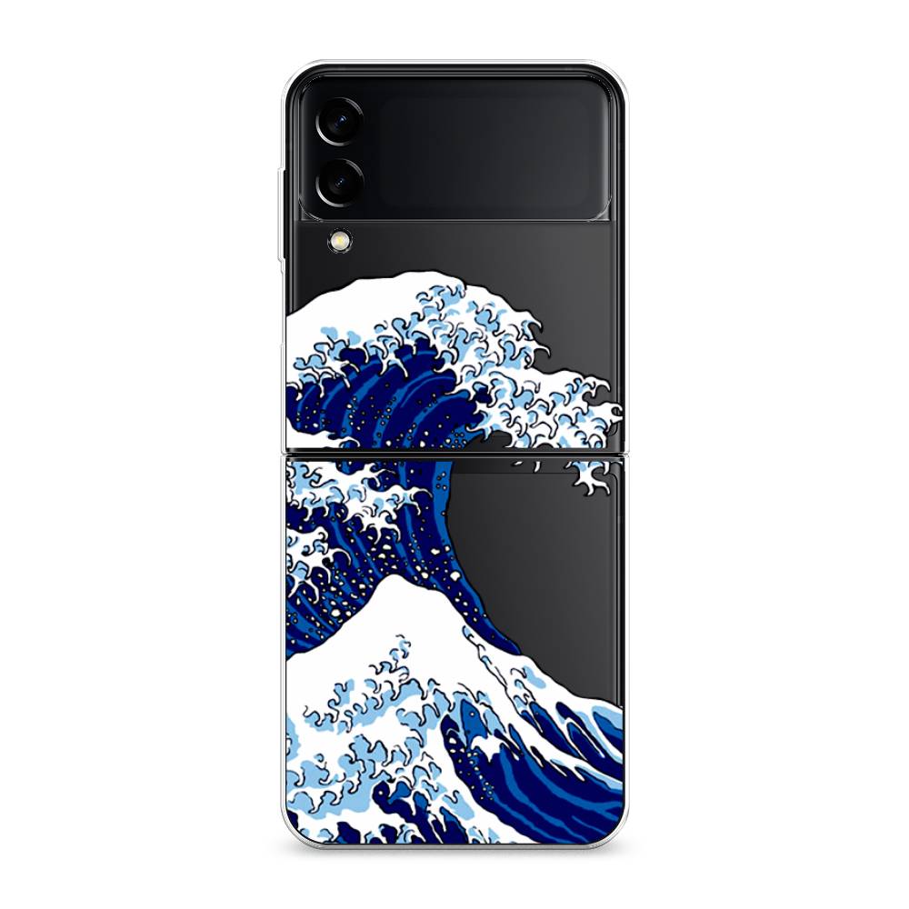 

Чехол Awog на Samsung Galaxy Z Flip 3 / Самсунг Z Flip 3 "Волна в Канагаве", Синий;белый, 2103750-4