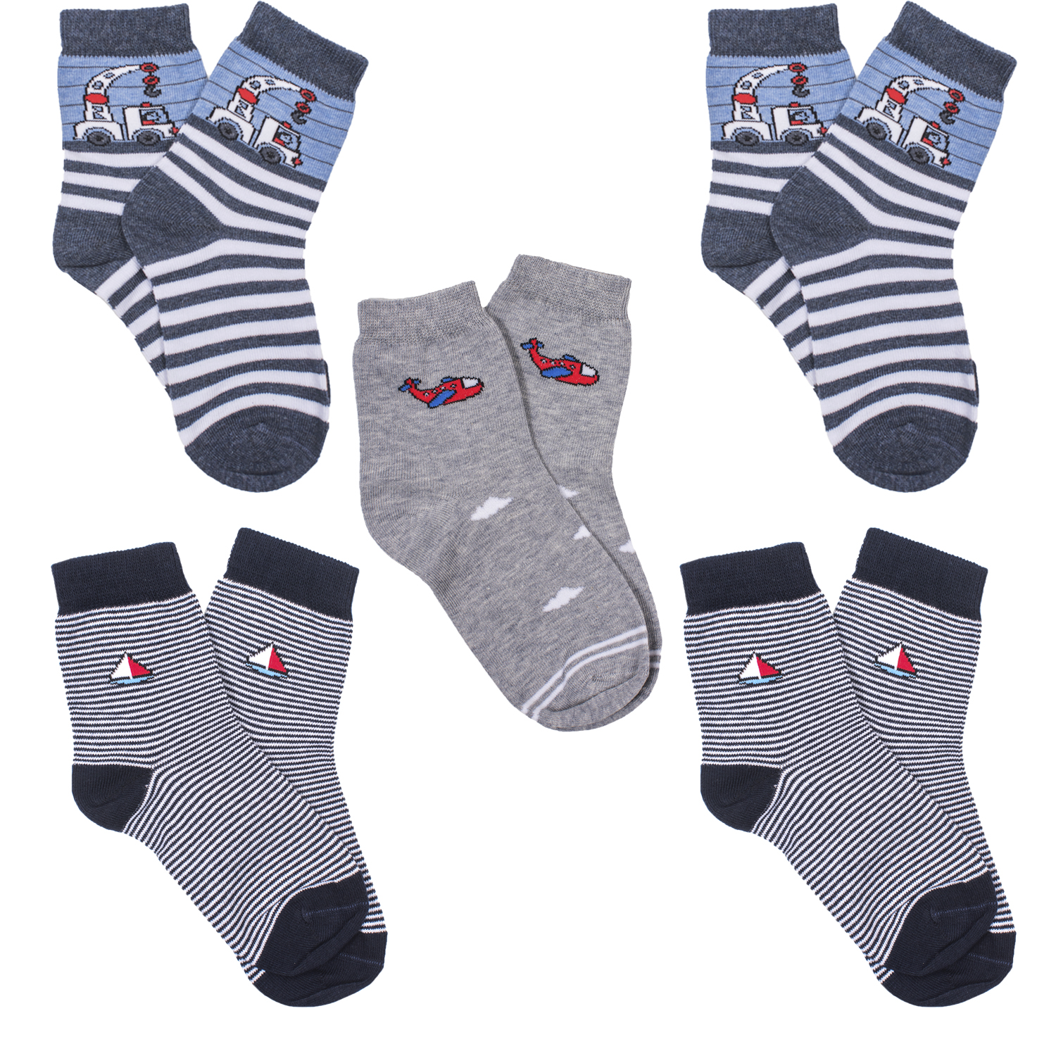 

Носки детские для мальчика Rusocks 5-Д-86 р.14-16 микс 2, Серый;белый, 5-Д-86