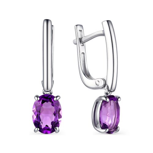 

Серьги подвески из серебра с аметистом АЛЬКОР 02-1645/00АМ-00, 02-1645/00АМ-00