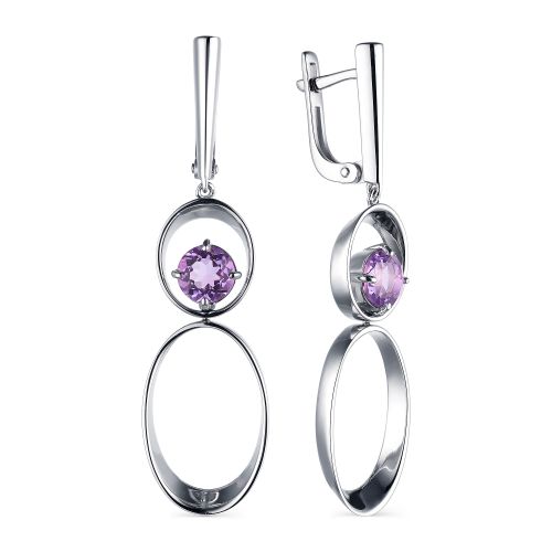 

Серьги женские из серебра АЛЬКОР 02-1701/00АМ-00 аметист, 02-1701/00АМ-00