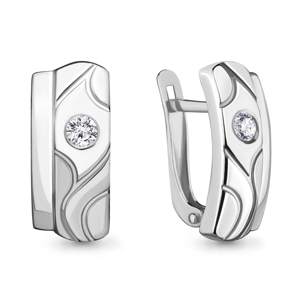 

Серьги из серебра с фианитом Aquamarine 48026А_925_р, 48026А_925_р