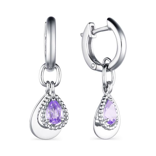 

Серьги женские из серебра АЛЬКОР 02-1732/00АМ-00 аметист, 02-1732/00АМ-00