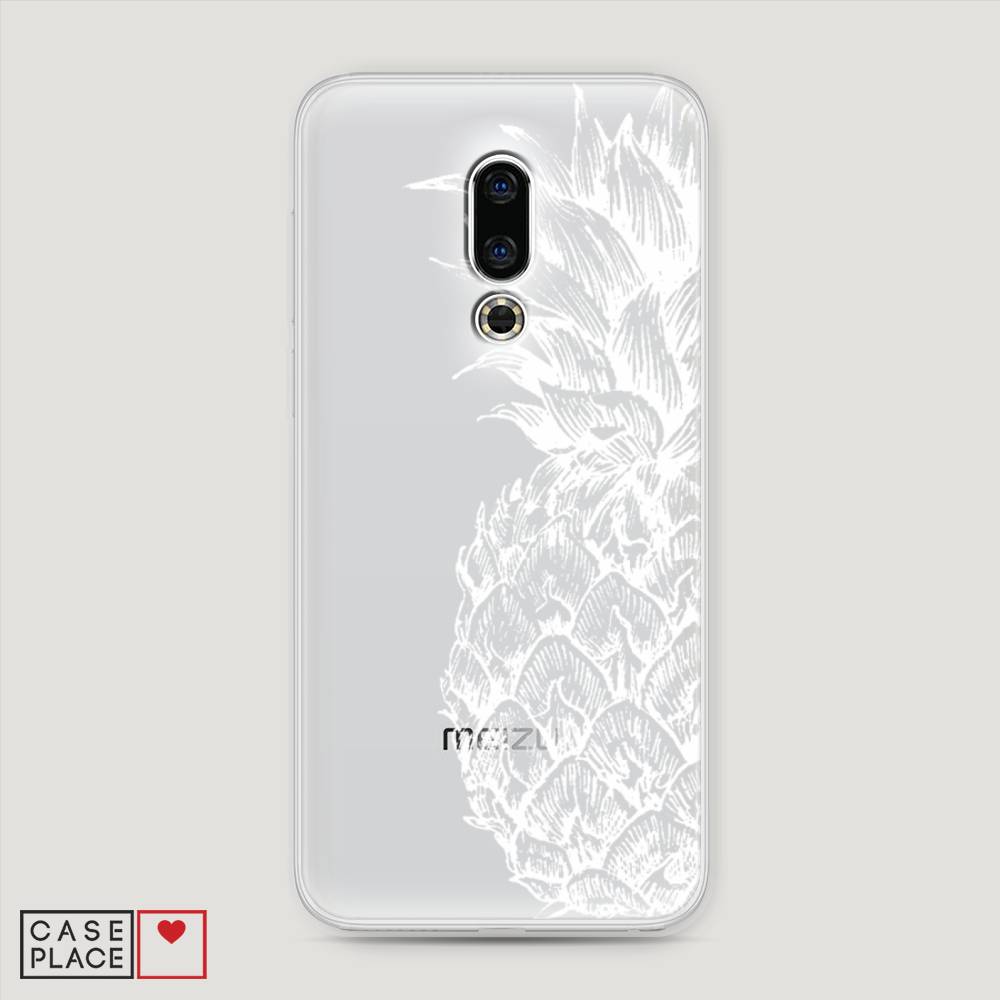 

Чехол Awog на Meizu 16th "Ананас графика белая", Белый, 72750-10