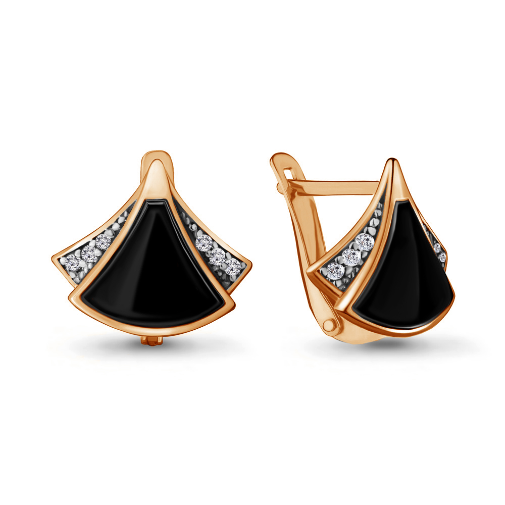 

Серьги из серебра с керамикой/фианитом Aquamarine 48029А_925_з, 48029А_925_з