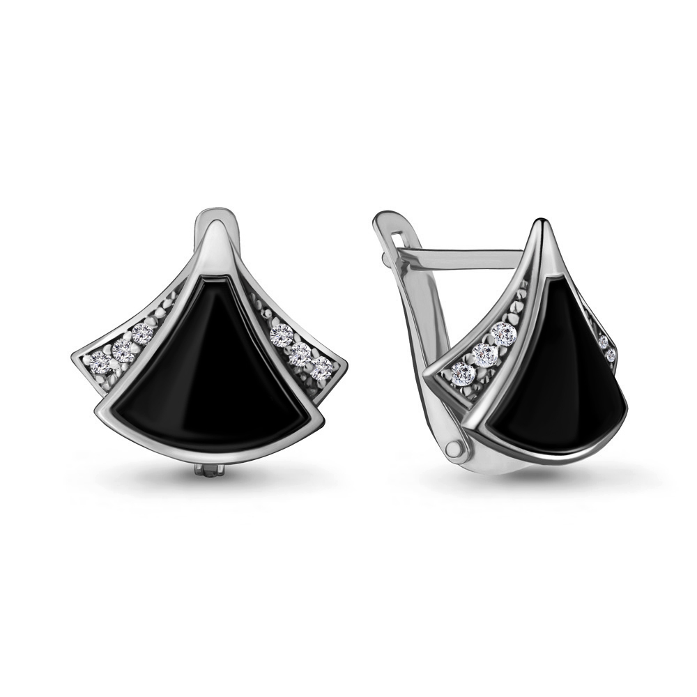 

Серьги из серебра с керамикой/фианитом Aquamarine 48029А_925_р, 48029А_925_р