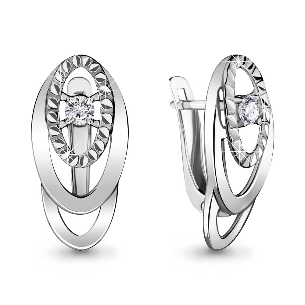 

Серьги из серебра с фианитом Aquamarine 48030А_925_р, 48030А_925_р