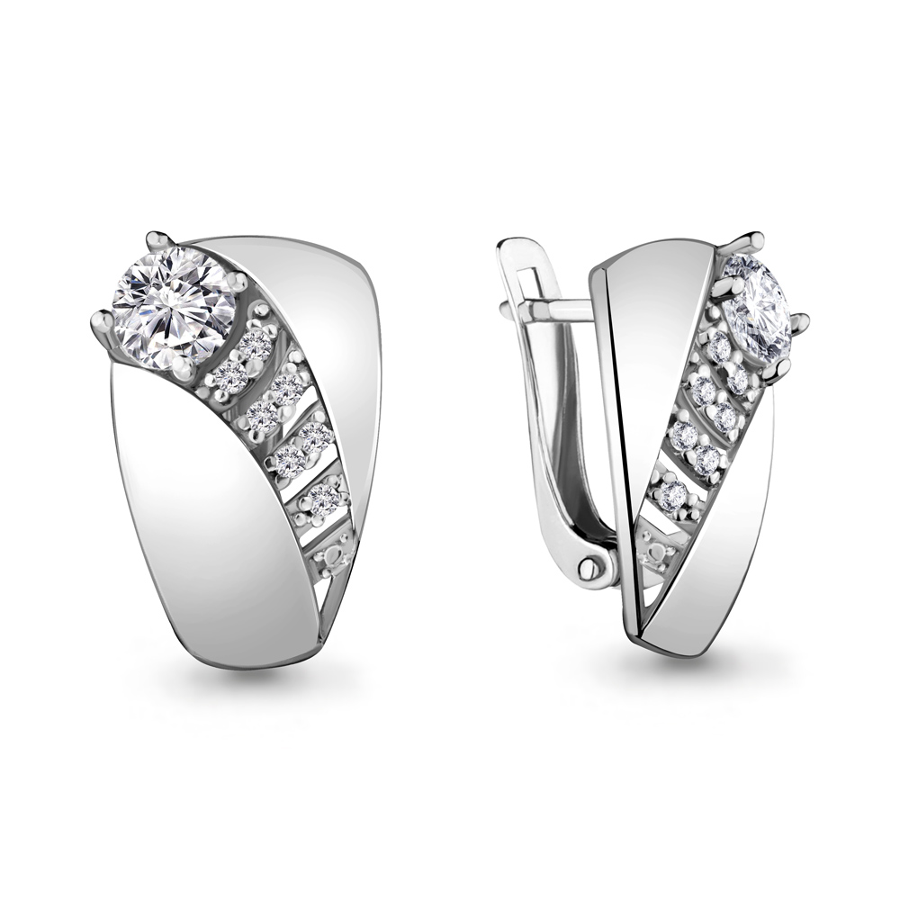 

Серьги из серебра с фианитом Aquamarine 48033А_925_р, 48033А_925_р