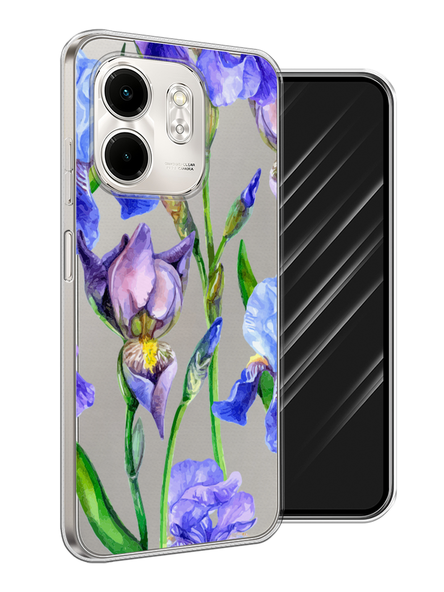 

Чехол Awog на Infinix Smart 9/Hot 50i "Синие ирисы", Фиолетовый;голубой;зеленый, 3106750-1