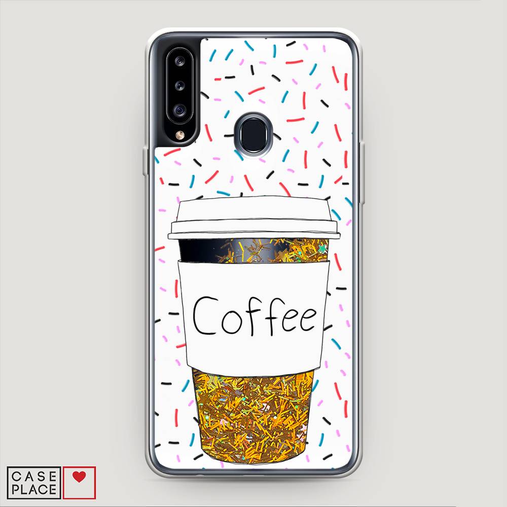 

Жидкий чехол с блестками "Coffee прозрачный стакан" на Samsung Galaxy A20s, 2100890-1