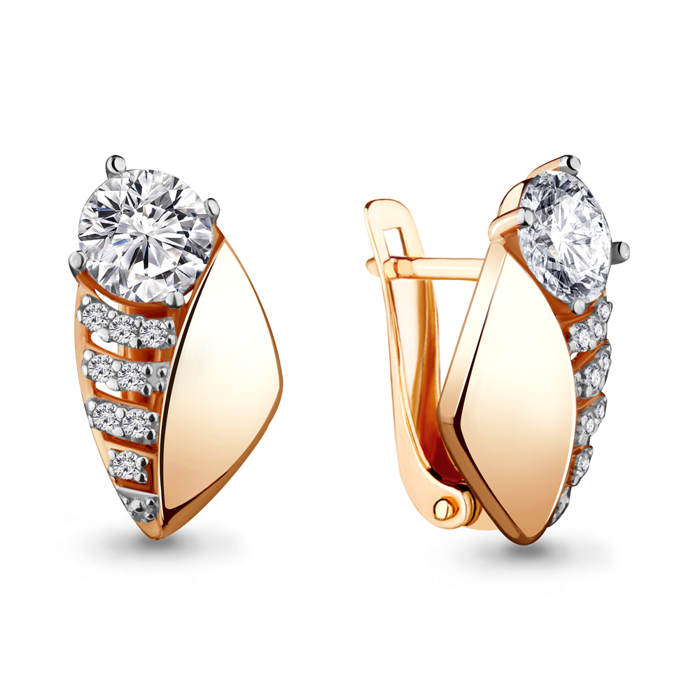 

Серьги из серебра с фианитом Aquamarine 48038А_925_з, 48038А_925_з