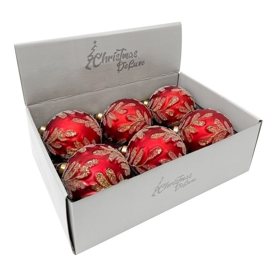 

Елочный шар Christmas DeLuxe Фактурный красный с золотом 10 см, Красный;золотистый