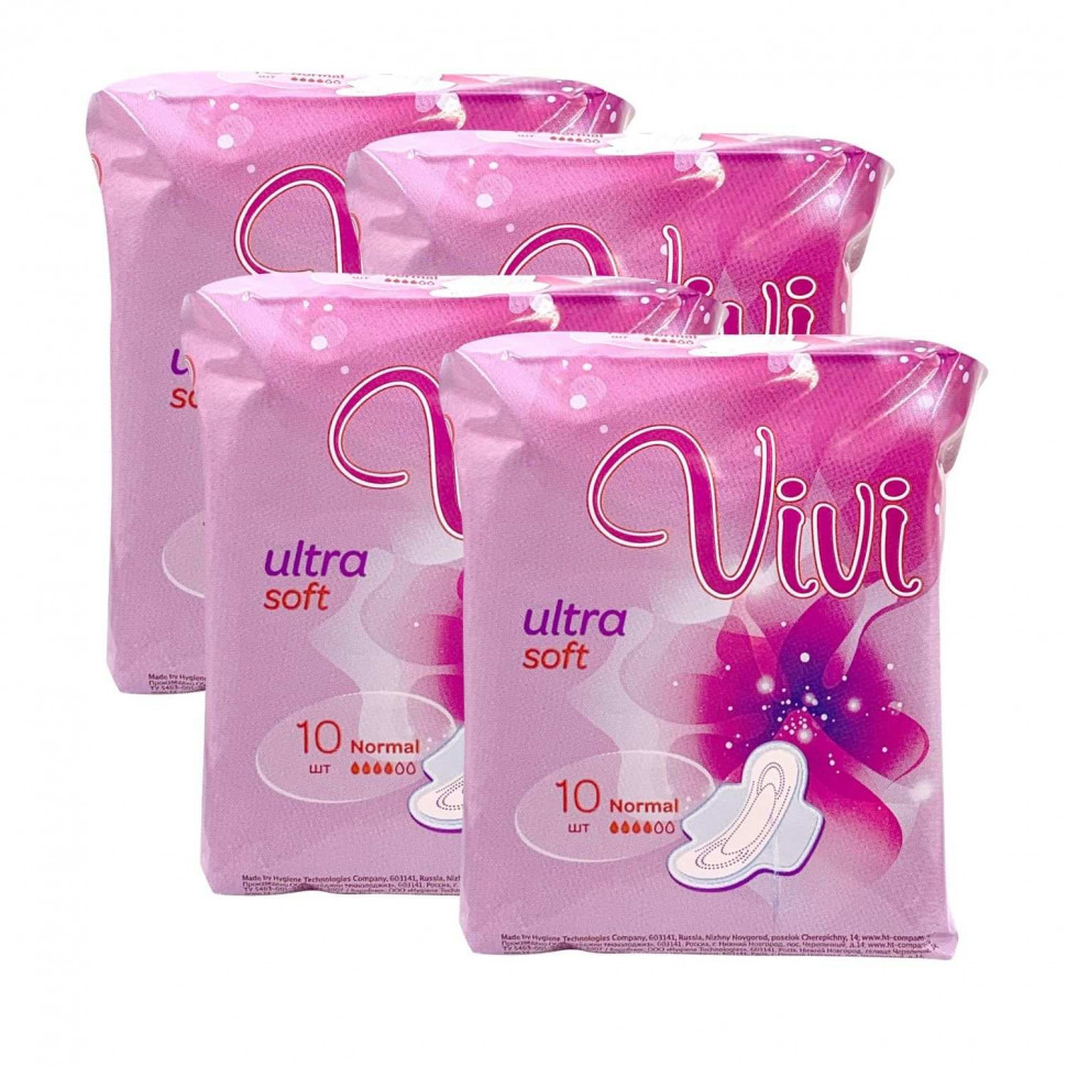 

Прокладки Vivi ULTRA NORMAL SOFT женские 10 шт упаковка 4 шт